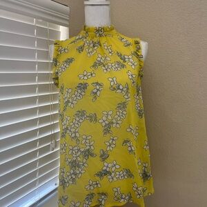 Who What Wear Yellow Floral Blouse